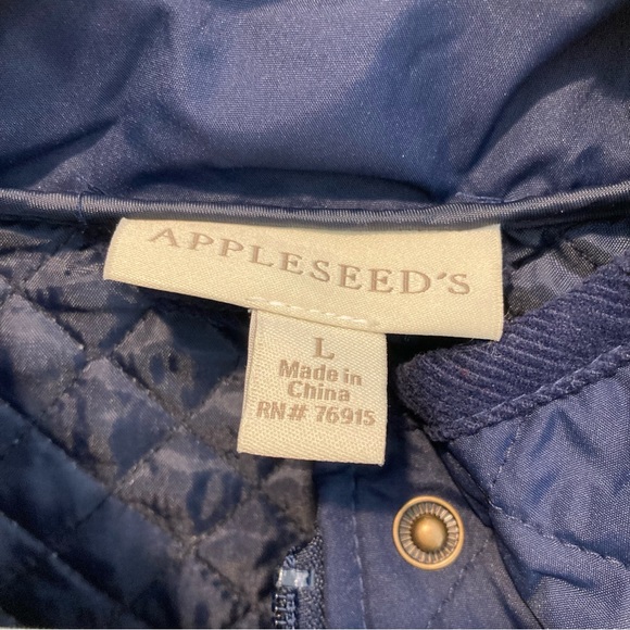 Appleseed Longline Quilted Equestrian Jacket Navy - Picture 2 of 4